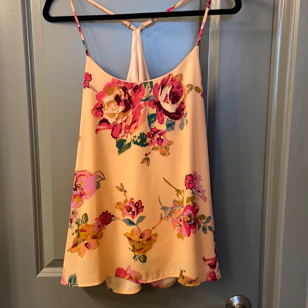 Flowy, floral, tank.